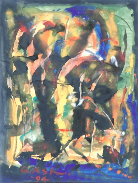 Dance of Light by Gobardhan Ash - Gouache Painting