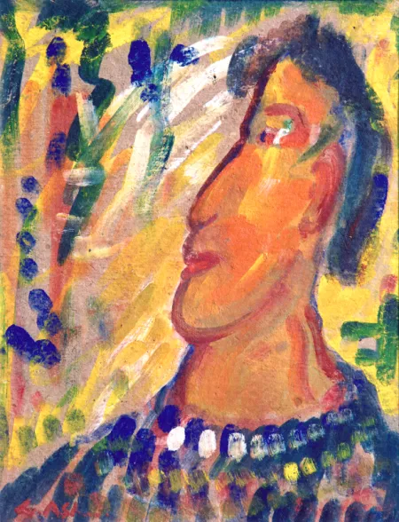 Happy-Go-Lucky by Gobardhan Ash - Gouache on Paper
