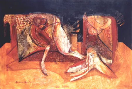 Untitled by Amitava Dhar - Oil on Canvas