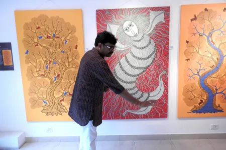 Photo gallery image 5 - Padma Shri Bhajju Shyam's Exhibition 'Van Katha' at Aakriti Art Gallery