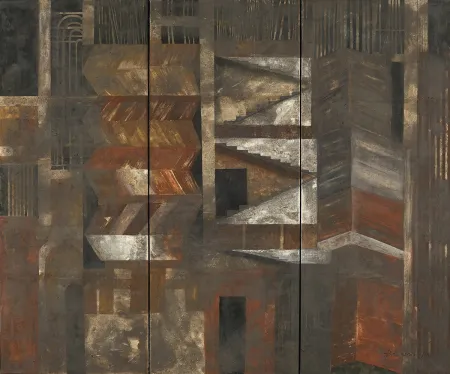 Untitled I by Saumen Khamrui - Tempera on Canvas