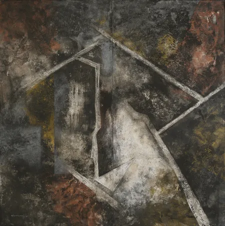 Untitled II by Saumen Khamrui - Tempera on board