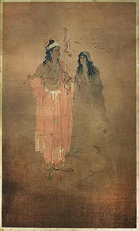 Savitri and Yama by Nandalal Bose - Wood Block Print Print Making