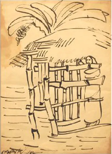 Untitled by Gopal Ghose - Ink on Paper