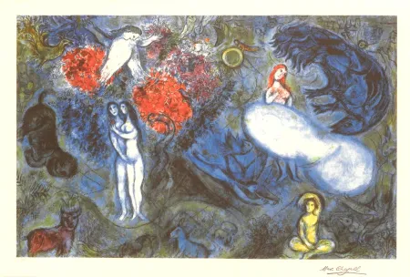 CHAGALL LOVERS by MARC CHAGALL - Lithograph on Paper