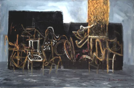 End of the show by Amitava Dhar - Oil on Canvas