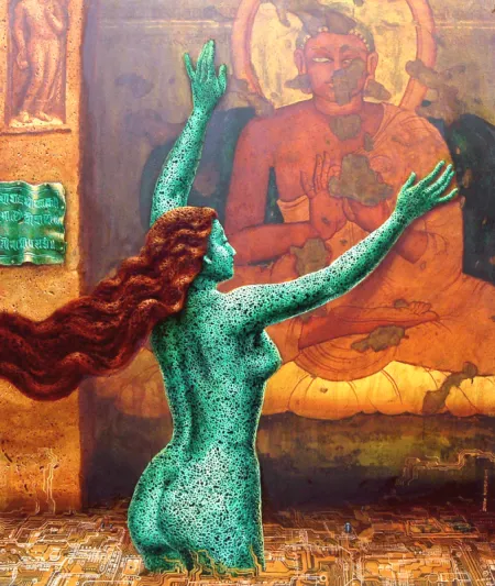 Give me peace - II by Dipak Kundu - Acrylic on Canvas