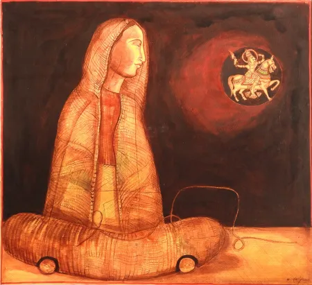 Untitled by Aditya Basak - Mixed Media on board