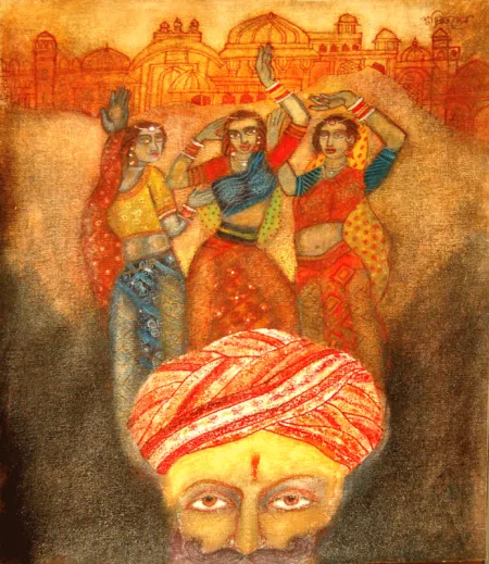 Untitled by Suchibrata Deb - Water colour & pastel on Canvas
