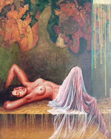 Untitled by Dipak Kundu - Acrylic on Canvas