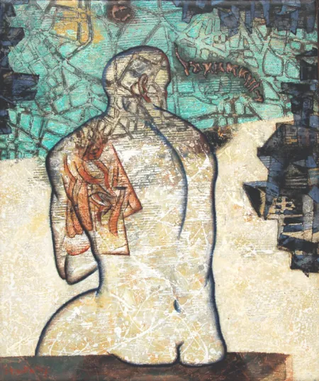 The Unbearable weight of being by Chhatrapati Dutta - Acrylic on Canvas