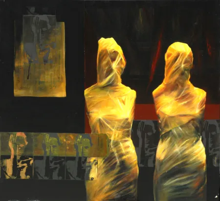 Imported Lives by Priyanka Lahiri - Mixed Media on Canvas