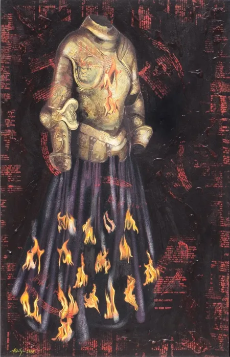 Untitled by Aditya Basak - Tempera on Canvas