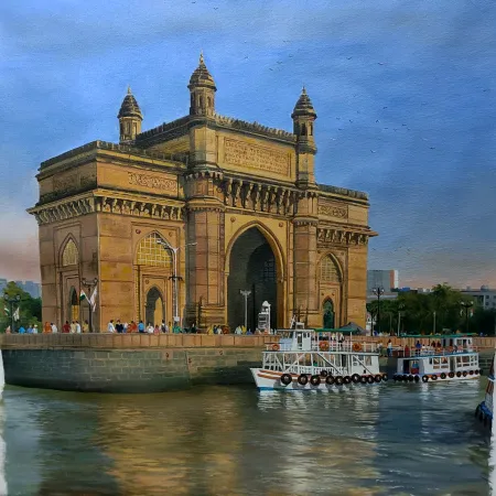 Gateway of India by Amlan Dutta - Acrylic on Canvas