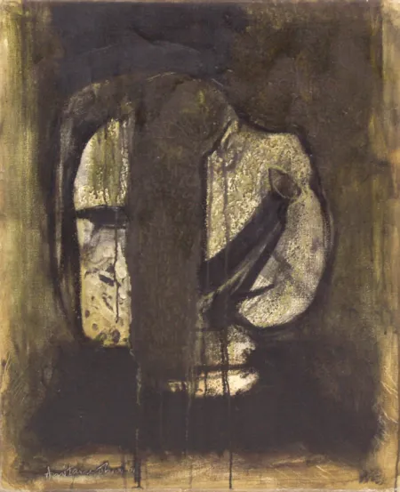 The Mask by Amitava Dhar - Oil on Canvas