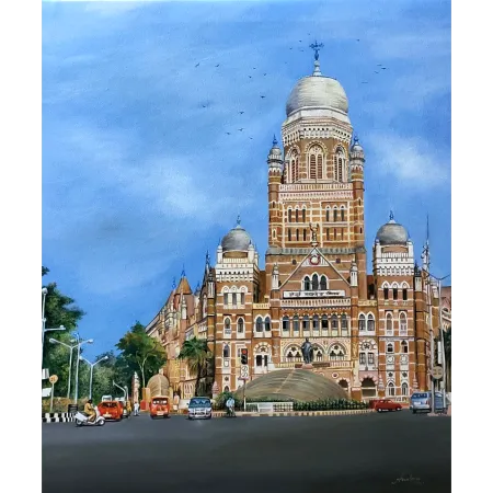 Victorian Gothic Building by Amlan Dutta - Acrylic on Canvas