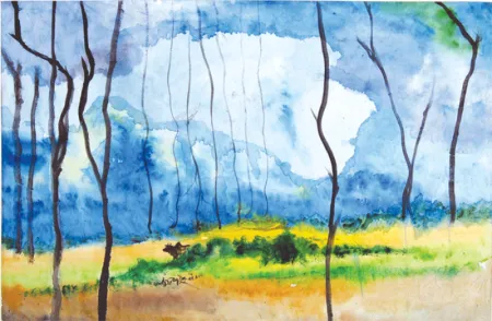 Untitled by Kartick Chandra Pyne - Watercolour on Nepali Hand made Paper