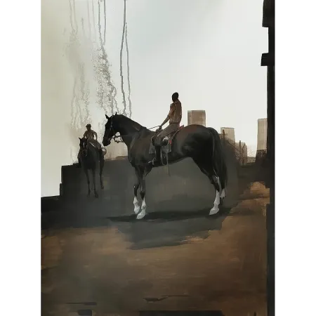 Horse Standing 5 by Pratick Mallick - Acrylic on Paper
