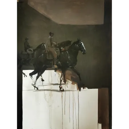 Horse Standing 4 by Pratick Mallick - Acrylic on Paper