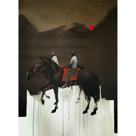 Horse Standing 6 by Pratick Mallick - Acrylic on Paper