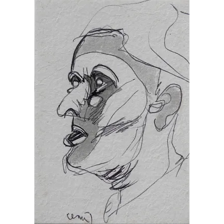 Untitled by K. G. Subramanyan - Ballpoint Pen Watercolour on Card