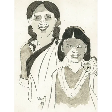 Untitled by K. G. Subramanyan - Crayon & Watercolour on Paper