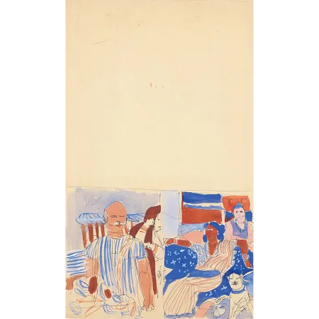Untitled by K. G. Subramanyan - Ballpoint Pen & Gouache on Paper