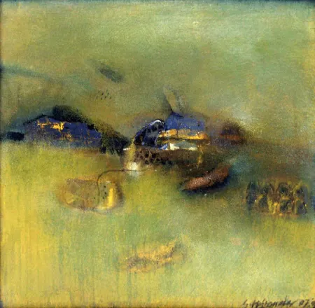 Travelogue - I by Samindranath Majumdar - Acrylic on Canvas