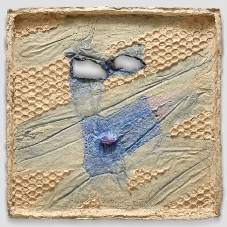 Blue Mask by Dattatreya Apte - Dyed & Hand Coloured Pulp Cast
