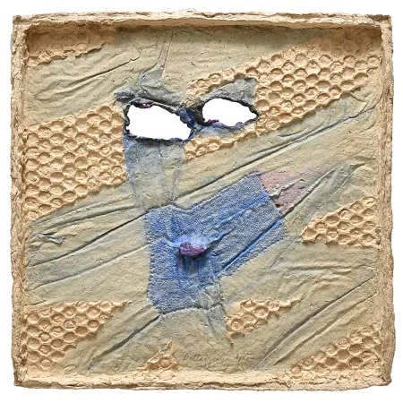 Blue Mask by Dattatreya Apte - Dyed & Hand Coloured Pulp Cast