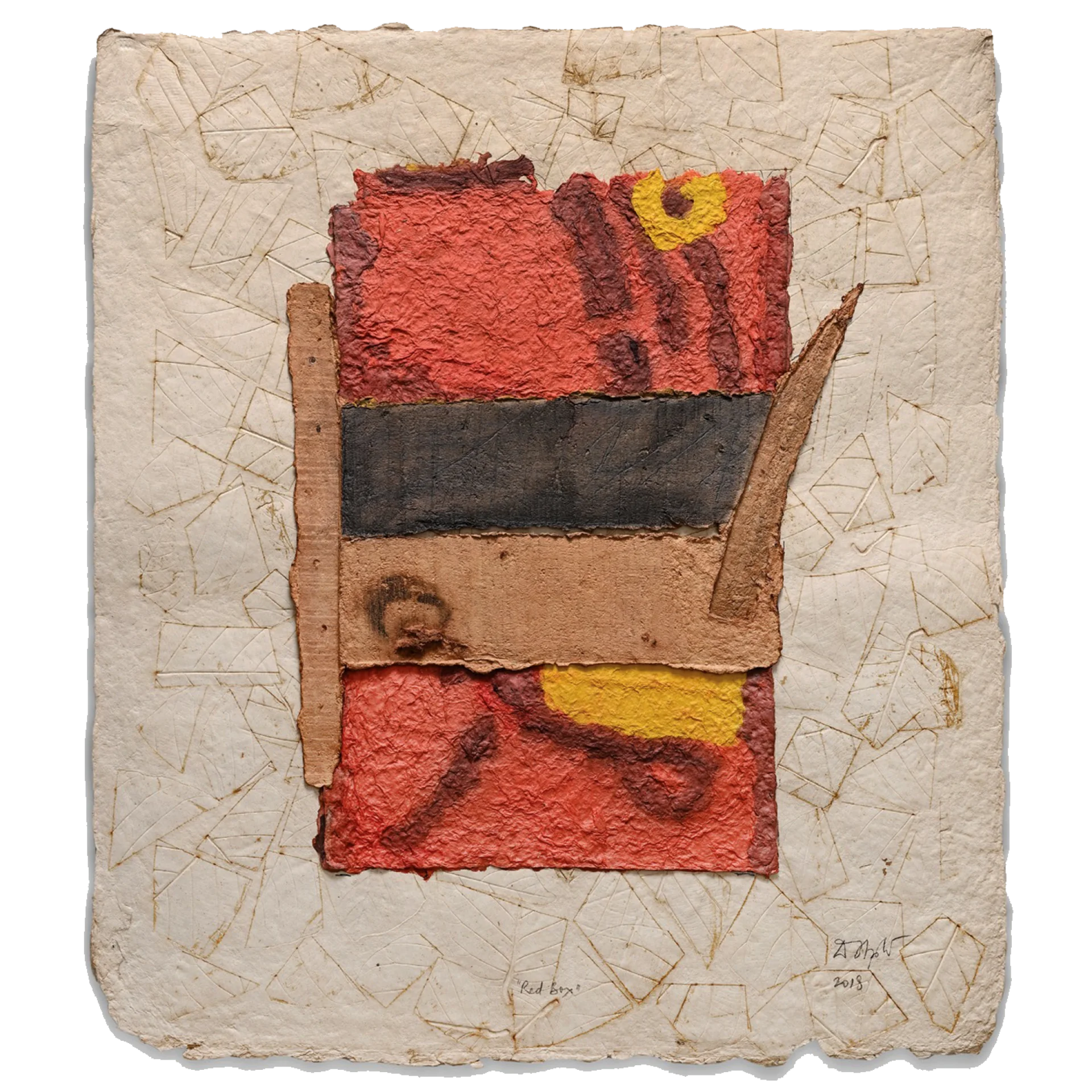 Red Box by Dattatreya Apte - Unique Paper & Pulp Cast Collage