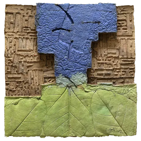 Blue and Green by Dattatreya Apte - Dyed & Hand Coloured Pulp Cast