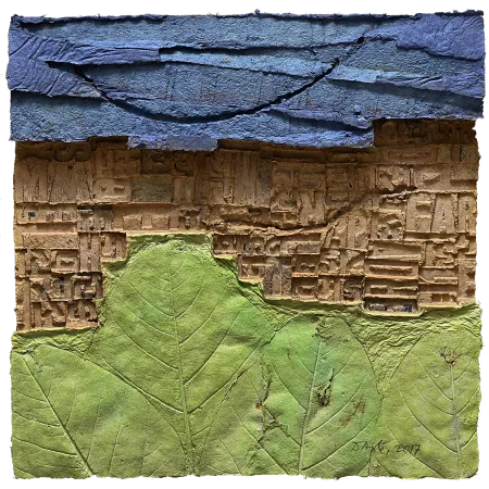 Sky and Earth by Dattatreya Apte - Dyed & Hand Coloured Pulp Cast