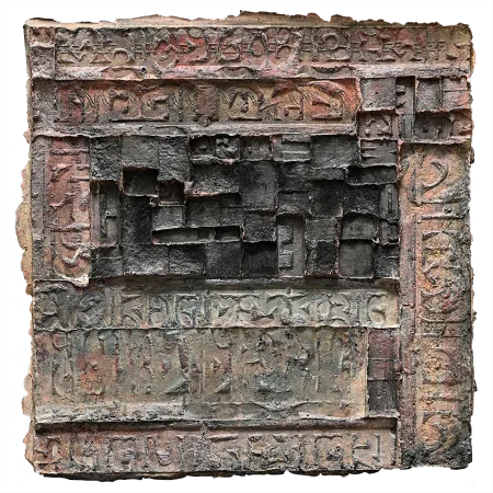 Blocks with Letters by Dattatreya Apte - Dyed & Hand Coloured Pulp Cast