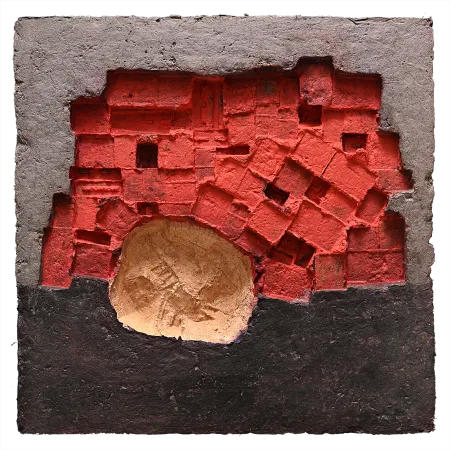 Red Sky by Dattatreya Apte - Dyed & Hand Coloured Pulp Cast