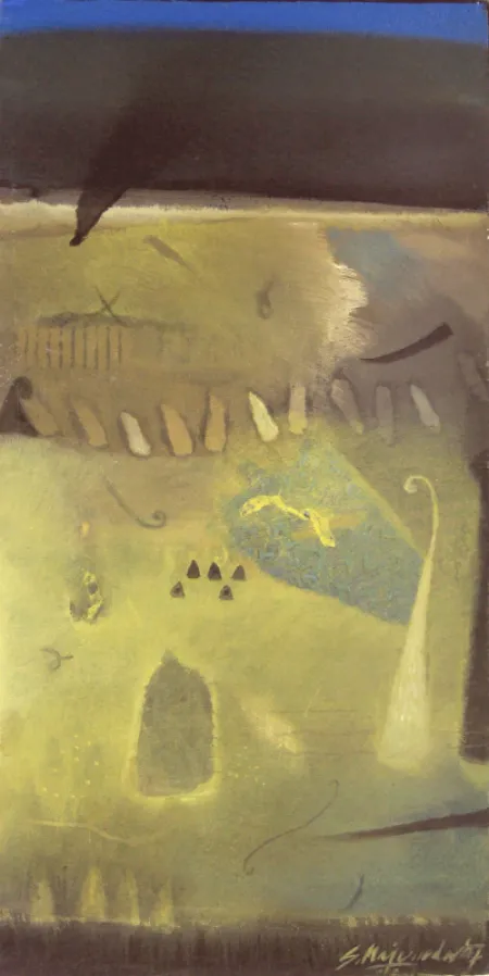 Battle Hangs in Doubt by Samindranath Majumdar - Acrylic on Canvas