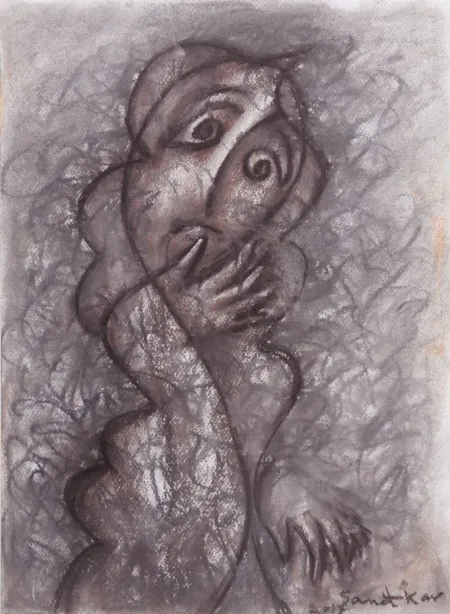 Untitle by Sanat Kar - Tempera on Paper