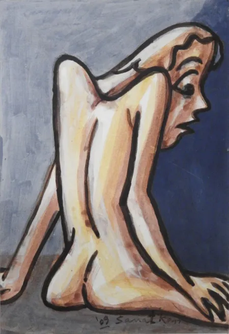 Untitle by Sanat Kar - Tempera on Paper