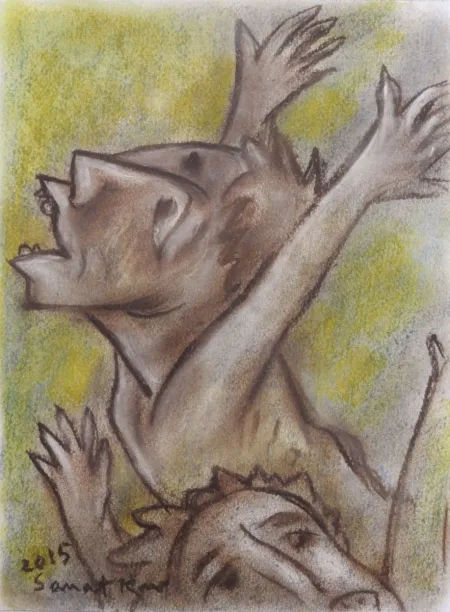 Untitle by Sanat Kar - Tempera on Paper