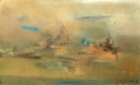 Loose Knotted Breeze by Samindranath Majumdar - Acrylic on Geso Ground on Canvas