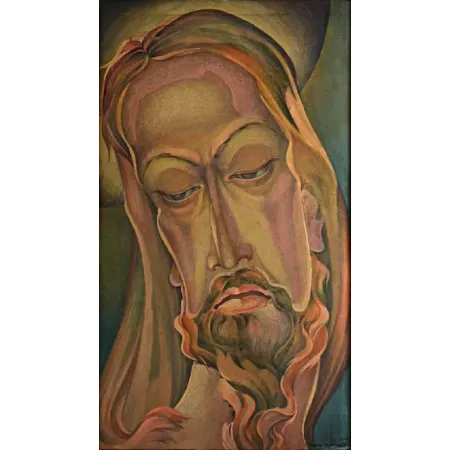 Christ The Contemplator by Amal Nath Chakladar - Tempera on Paper Pasted on Board