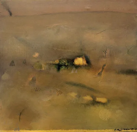 At Dust on Mingled Breath Returns to the.... by Samindranath Majumdar - Acrylic on Canvas