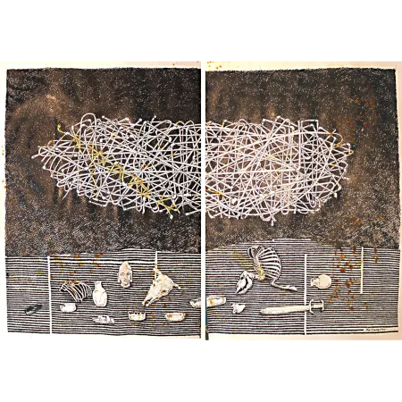 After The Excavation by Shitangshu Mondal - Ink & Rust on Paper