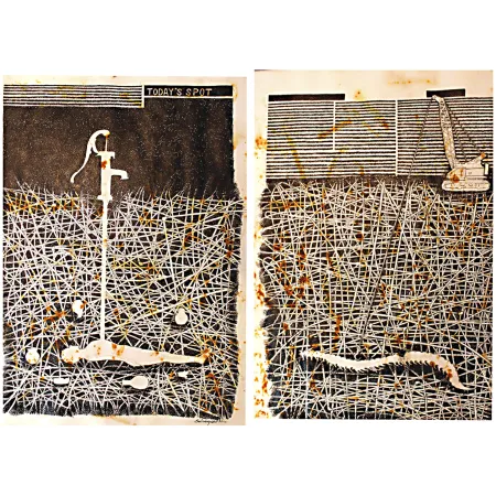 In Search of Antiquity by Shitangshu Mondal - Ink & Rust on Paper