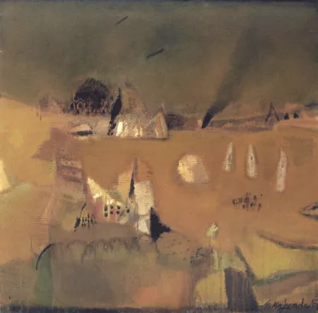 The Wind Crosses The Brown Land Unheard by Samindranath Majumdar - Acrylic on Canvas