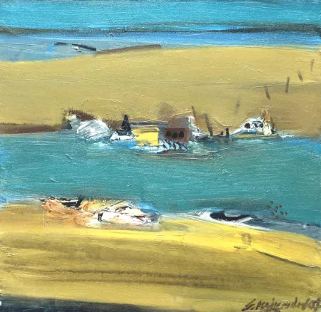 Catch the wind that reminds liberation by Samindranath Majumdar - Acrylic on Canvas