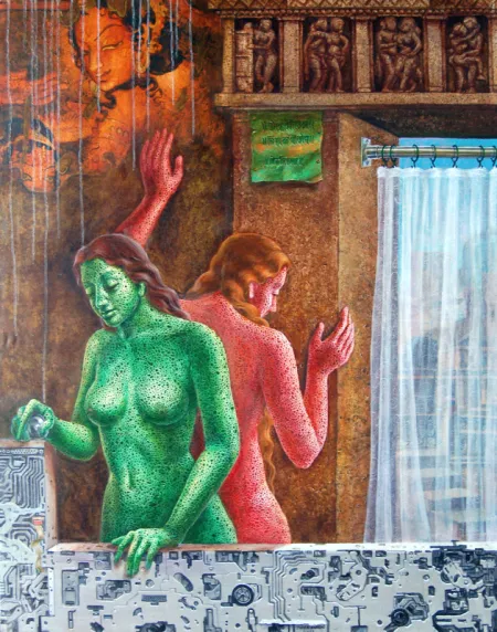 Waiting for… by Dipak Kundu - Acrylic on Canvas