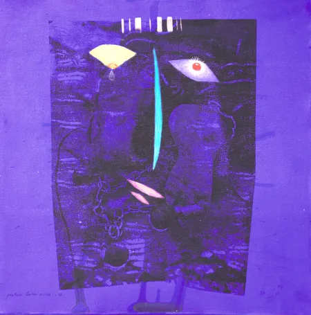 Horror - 1 by Babu Xavier - Acrylic / screenprint on Canvas