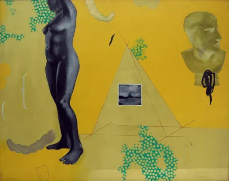 Nude in black & white by Jayanta Roy - Oil & Acrylic on Canvas