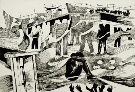 Untitled by Arun Kumar Majumdar - Drawing, Pen & Ink on Paper